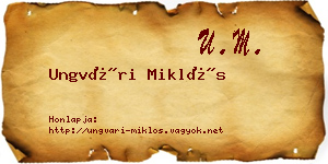 Ungvári Miklós névjegykártya