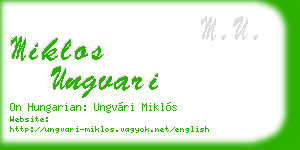 miklos ungvari business card