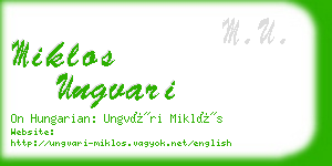 miklos ungvari business card
